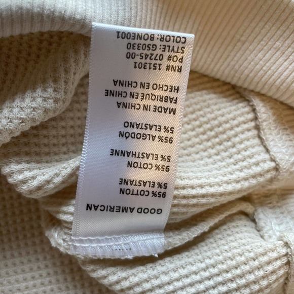 Good American Pullover boyfriend top waffle weave Size 1/Large MSRP $95.00 - Picture 7 of 7